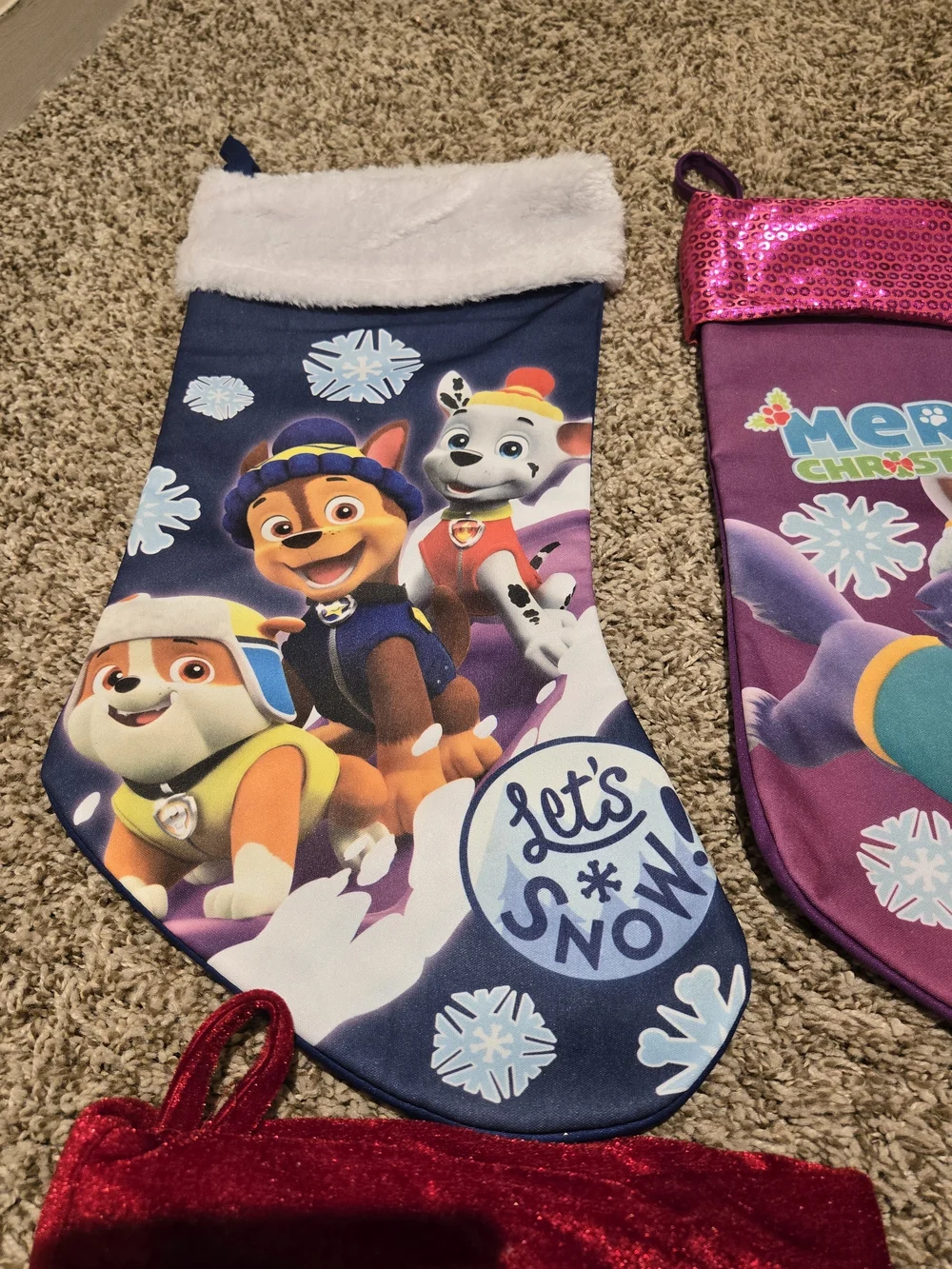 Paw Patrol And Snowflake Holiday Stocking Set Of 4